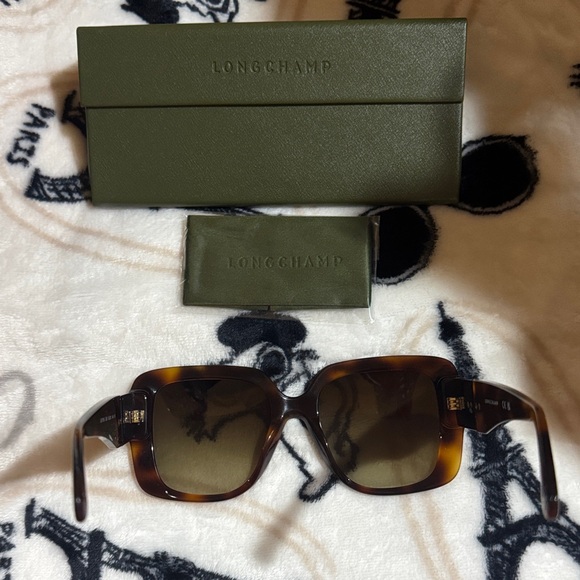 NWT Longchamp Brown Women Sunglasses With Collapsable Case & Cloth - Picture 7 of 8